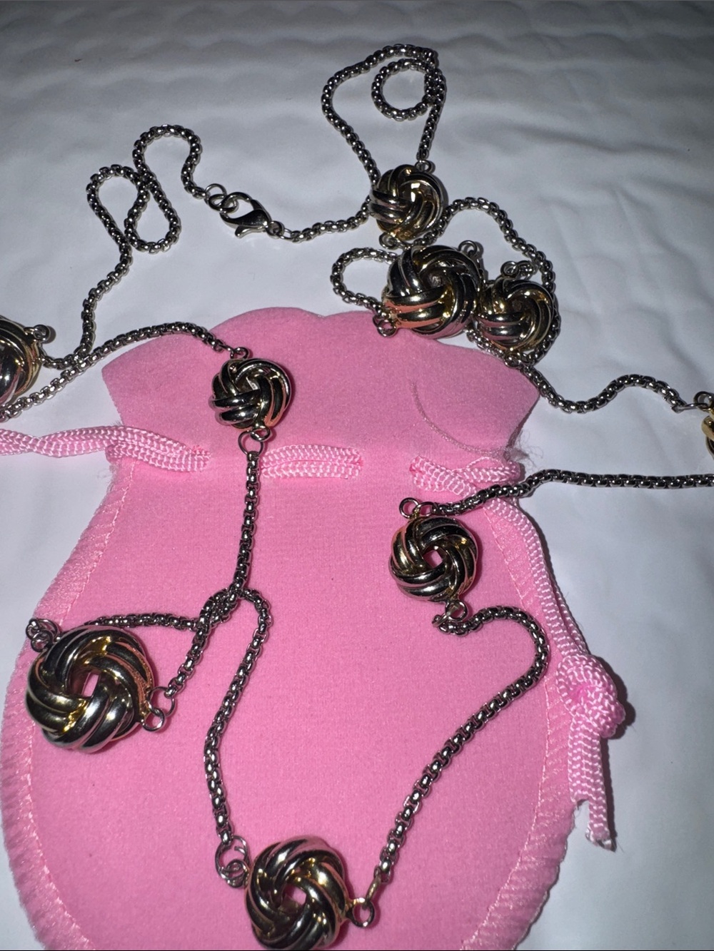 Twisted Rope Pendant Necklace - Gold and Silver Two-Tone